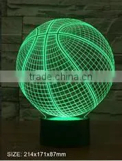 Latest Arcylic 3D Vision Basketball Shape Decorative Led Night Light thumbnail-1