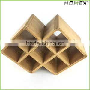 100% Natural Bamboo Unique Wine Rack/Wine Bottle Holder Homex-BSCI thumbnail-2