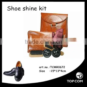 Black Shoe Polish PU Leather Travel Shoe Care Kit thumbnail-2