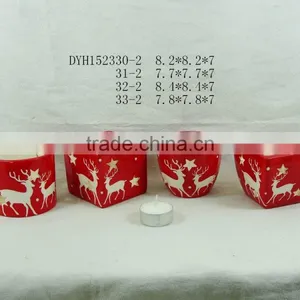 Round Ceramic Candle Holders Chirstmas Decorations thumbnail-3