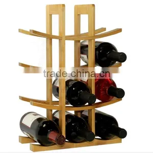 Hot Sale Eco-friendly Bamboo Wine Bottle Holder Bamboo Wine Rack thumbnail-4