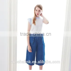 Latest Design High Waist Lady Fashion Classic Blue Jeans Pants thumbnail-1