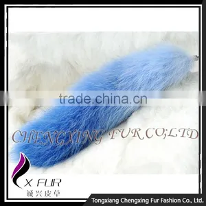 CX-R-25C Wholesale Good Quality Cute Custom Dyed Fox Tails Keychain thumbnail-4