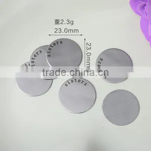 Sisters Round Stainless Steel Charm Tags Custom Laser Logo Charms Tags for Friendship Bracelets 2017 thumbnail-1
