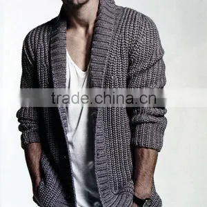 Custom Sweater Patterns Cardigan Without Buttons Mens Cardigan thumbnail-1