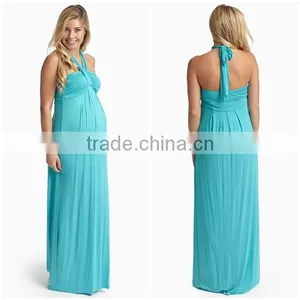 Manufacturer Elegant Mature Sexy Fashion Halter Maxi Dress Maternity thumbnail-1