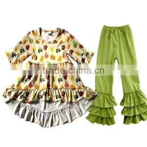 Wholesale Children Clothing Halloween Party Ghost Dress Outfit With Ruffle Pants Halloween Outfits for Kids thumbnail-1