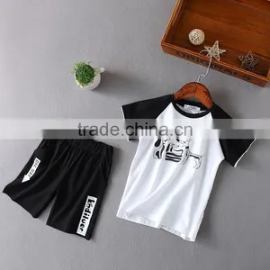 Wholesale Summer Short Sleeve Cotton Priting Boys Kids t Shirt and Shorts thumbnail-3