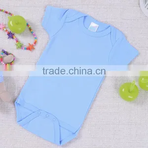 Wholesale Baby Cotton Romper Short Sleeve Plain Baby Onesie thumbnail-4