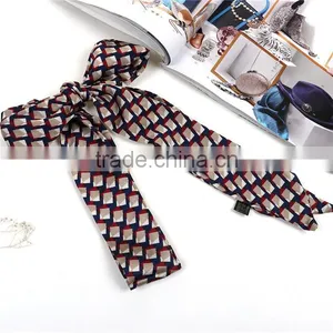 Chiffon Multifunction Skinny Scarf Multicolor Square Grid Checker Choker thumbnail-3