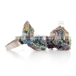 Raw Crystal Natural Stone Irregular Pendant Ring thumbnail-4