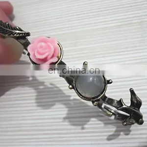 Luxuries Wedding Copper Palm Rings Rose Gold Plated CZ Zircon Ring Girls Lovers Prong Setting Rhinestones Four Fingers thumbnail-5