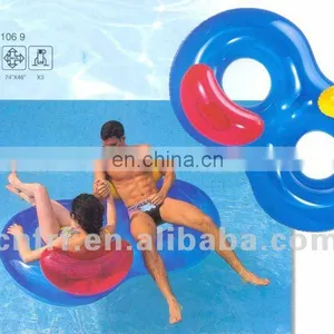 PVC Double Pool Floating Lounger With Back Rest thumbnail-1
