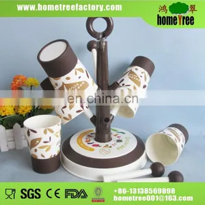 Good Quality Fashionable Plastic 6PCS Cup Drying Hanger Rack With Cups thumbnail-3
