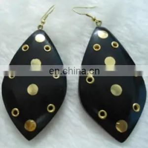 Wood Hoop Earrings, Costume Jewellery, Fashion Jewellery thumbnail-1