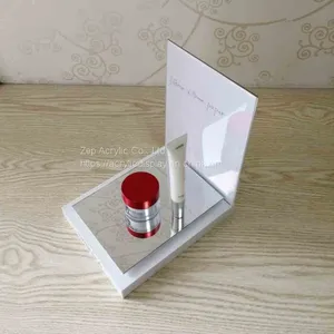 Customized Acrylic Cosmetic Skincare Display Stand With Ad Back thumbnail-5