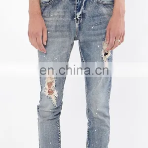 DiZNEW USA Stock Denim Jeans in Medium Blue Cuffed Jeans Men thumbnail-6