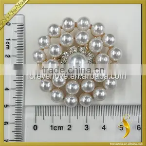 Iron on Pearl Huge Rhinestone Brooches in Bulk for Wedding Invitations FB-069 Supplier's Choice thumbnail-2