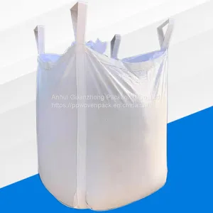 1 2 Ton Big Bag Packing Sack Plastic Container Bag Transparent for Mash or Sand or Wood Top Cross Customized Logo Bulk Flat Loop thumbnail-5