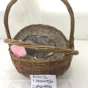 High Quality Custom Big Willow Wicker Storage Baskets With Handles thumbnail-3