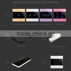Gold 1Gang Crystal Glass Panel Touch Smart Home Wall Switch thumbnail-5