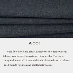 Italian 180 Gsm Soft Blend Fabric 80% Wool 20% Poly Fabric High Quality Classic Striped Worsted Wool Suiting Fabric thumbnail-5