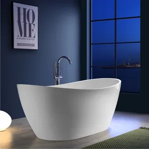 New Design Bathroom Acrylic Freestanding Bathtub for One Person Bath Tub for Adult thumbnail-3