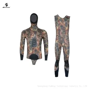 Neoprene 3mm-5mm Camo Wetsuit Spearfishing Camouflage Suit Antiwear Pad on Chest Clothing CR thumbnail-4