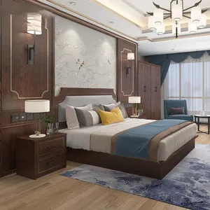 Guangdong Classical 5 Star Modern Bedroom Luxury Design Motel 6 Hotel Guest Room Furniture Sets thumbnail-5