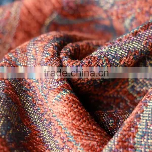 Red Jacquard Sofa Fabric Polyester Microfiber Fabric thumbnail-1