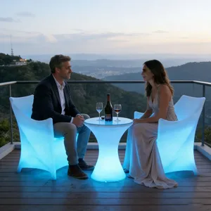 Outdoor Party LED Luminous Furniture IP65 Waterproof 16 Color Adjustable Glow Table Sofa For Hotel Bar Patio thumbnail-3