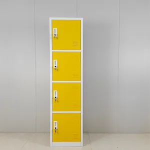 Yellow Color 4 Doors Metal Gym Locker Steel Storage Cabinet School Locker thumbnail-1