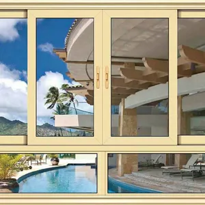 SUNFREE 90 Series Thermal Break Aluminum Horizontal Sliding Window, Custom Residential Glass Window thumbnail-1