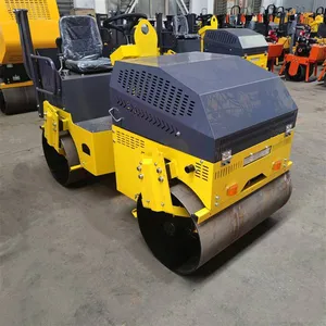 800 Double Steel Wheel Roller, 1.5t Ride-on Ground Compactor, Remote-controlled Asphalt Repair Trench Foundation Leveling thumbnail-3