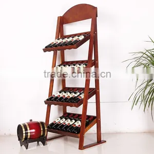 Pine Wood Wine or Beverage Display Rack/flooring Wooden Wine thumbnail-5