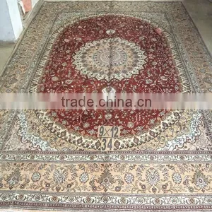 9x12 Size Hand Knotted Persian Rug in Cotton & Silk thumbnail-2