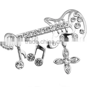 2016 New Fashion Shrining Crystal Violin Shape Brooch thumbnail-2