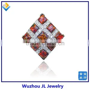2014 Opal And CZ Classic Square Fashion Ring For Ladies thumbnail-1
