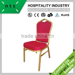 Red Restaurant Dining Room Aluminum Meeting Chair thumbnail-1