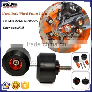 BJ-FS-KT002-OG KTM Parts Motorcycle Orange Rear Fork Wheel Frame Slider Crash Protector For KTM DUKE 125/200/390 thumbnail-1