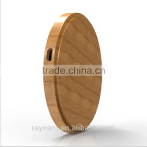 Bamboo Qi Wireless Phone Charging Pad Compatible With Samsung Galaxy S7, S7 Edge, Qi Compatible Charging Receivers thumbnail-1