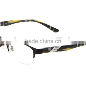 Half Frame Stainless Steel Facing Acetate Temple Spectacle Frames thumbnail-4