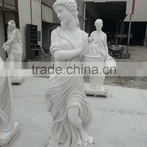 Life-Size White Marble Jade Sculptures for Sale thumbnail-1