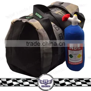 2016 New Item JDM Gradation Nylon Travel Bag With Laptop Compartment, Cheap Shoulder Bag With Green and Brown Belt. thumbnail-1