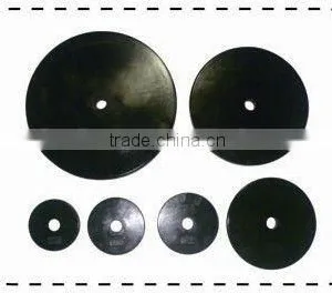 Black Rubber Coated Flat Plates Weight Plates for Sale thumbnail-1