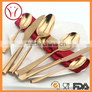 Gold Stainless Steel Cutlery,steak Knife,coffee Spoon Wholesale thumbnail-1