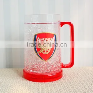 Hot Sale Summer Wal-Mart Audited Plastic Double Wall Gel Beer Freezer Mug,frosty Mug,ice Mug thumbnail-1