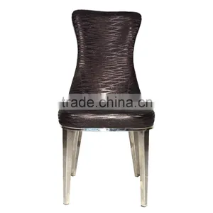 Modern Hotel Furniture Metal Chair Stainless Steel Leg thumbnail-6