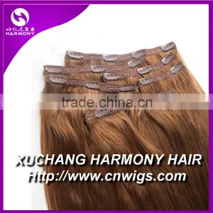 BEST QUALITY 18inch Straight Human Cheap Clip Hair Extension/clip in Hair Extension thumbnail-2
