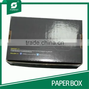 CUSTOMIZED BLACK GLOSSY VARNIAHED CORRUGATED PAPER BOX FOR ELECTRONIC thumbnail-4